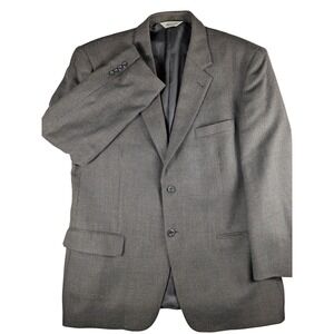 Pronto Uomo Men 44 Regular Brown Houndstooth 100% Lambswool Blazer Jacket (Read)